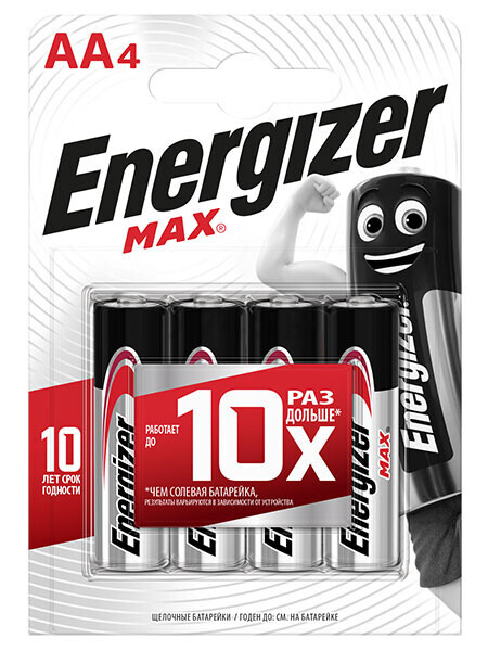 Батарейка AA ENERGIZER Max алкалиновая 4 штуки